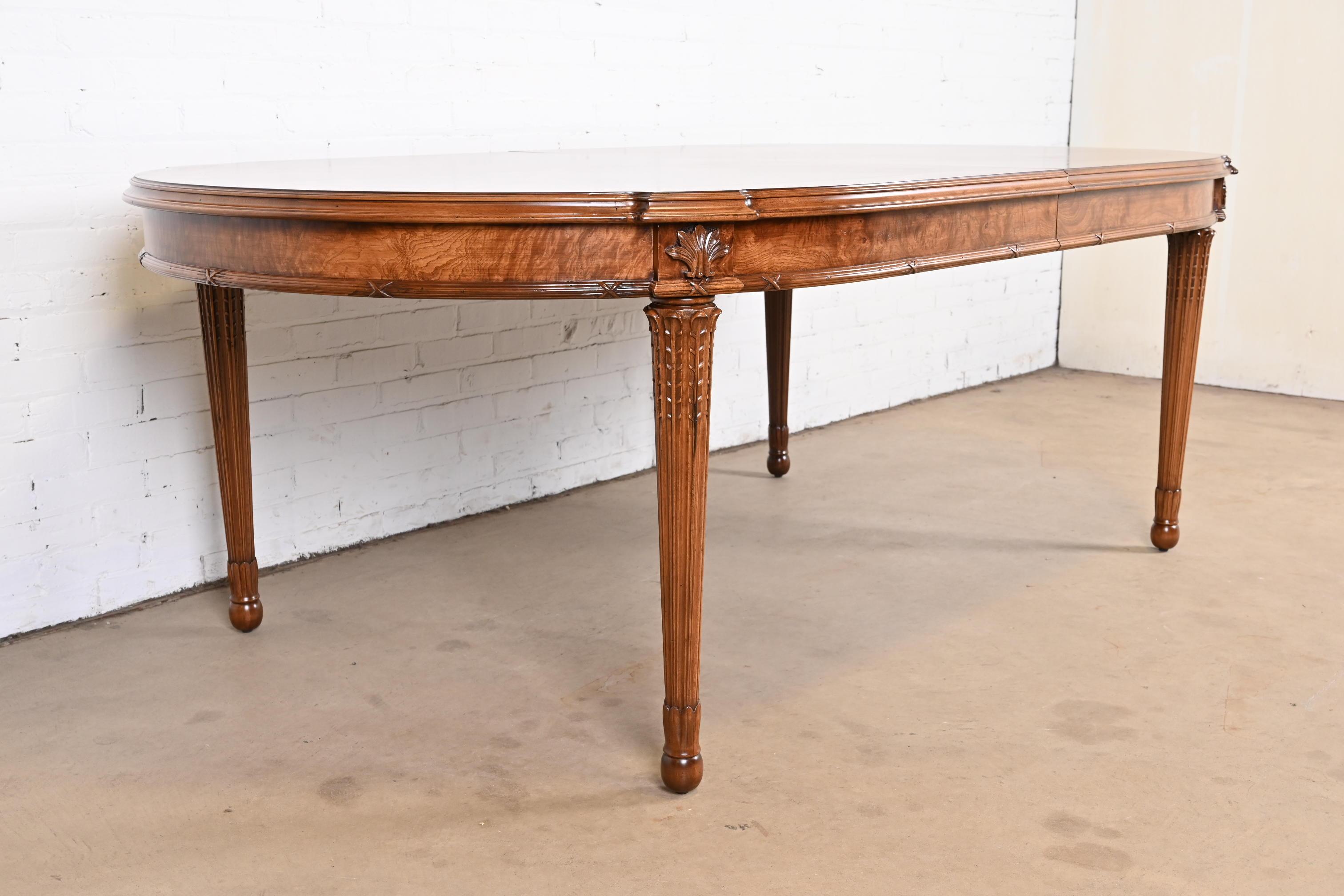 Italian Louis XVI Cherry and Burl Wood Dining Table in the Manner of Karges 11