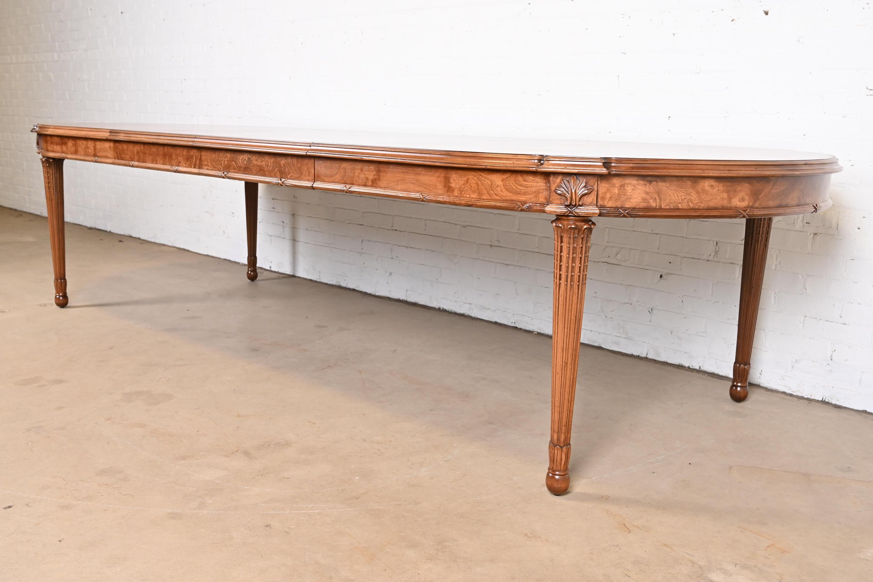 Italian Louis XVI Cherry and Burl Wood Dining Table in the Manner of Karges 1