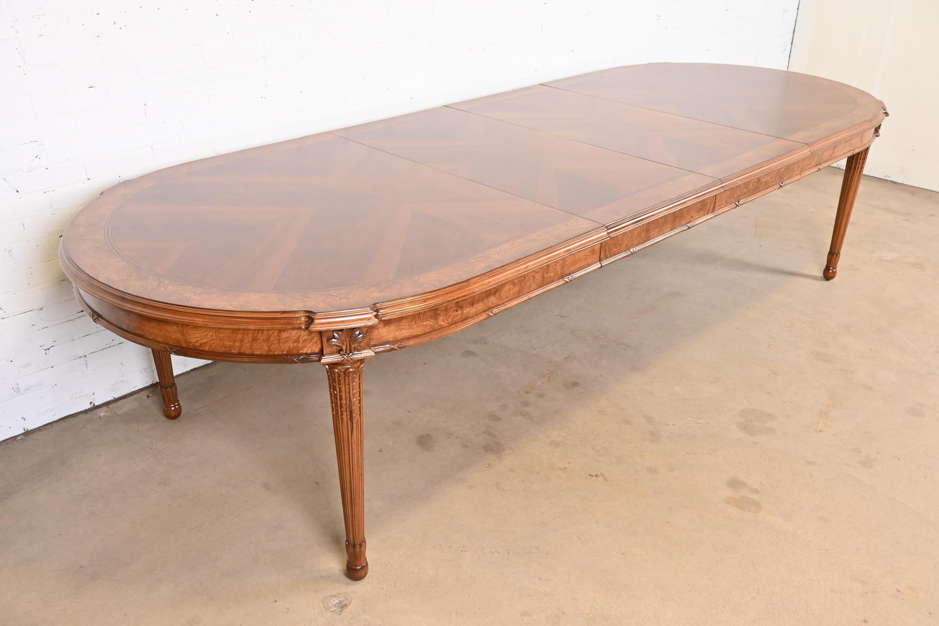 Italian Louis XVI Cherry and Burl Wood Dining Table in the Manner of Karges 2