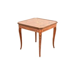 Italian Louis XVI Kingwood Inlaid Marquetry Flip Top Game Table