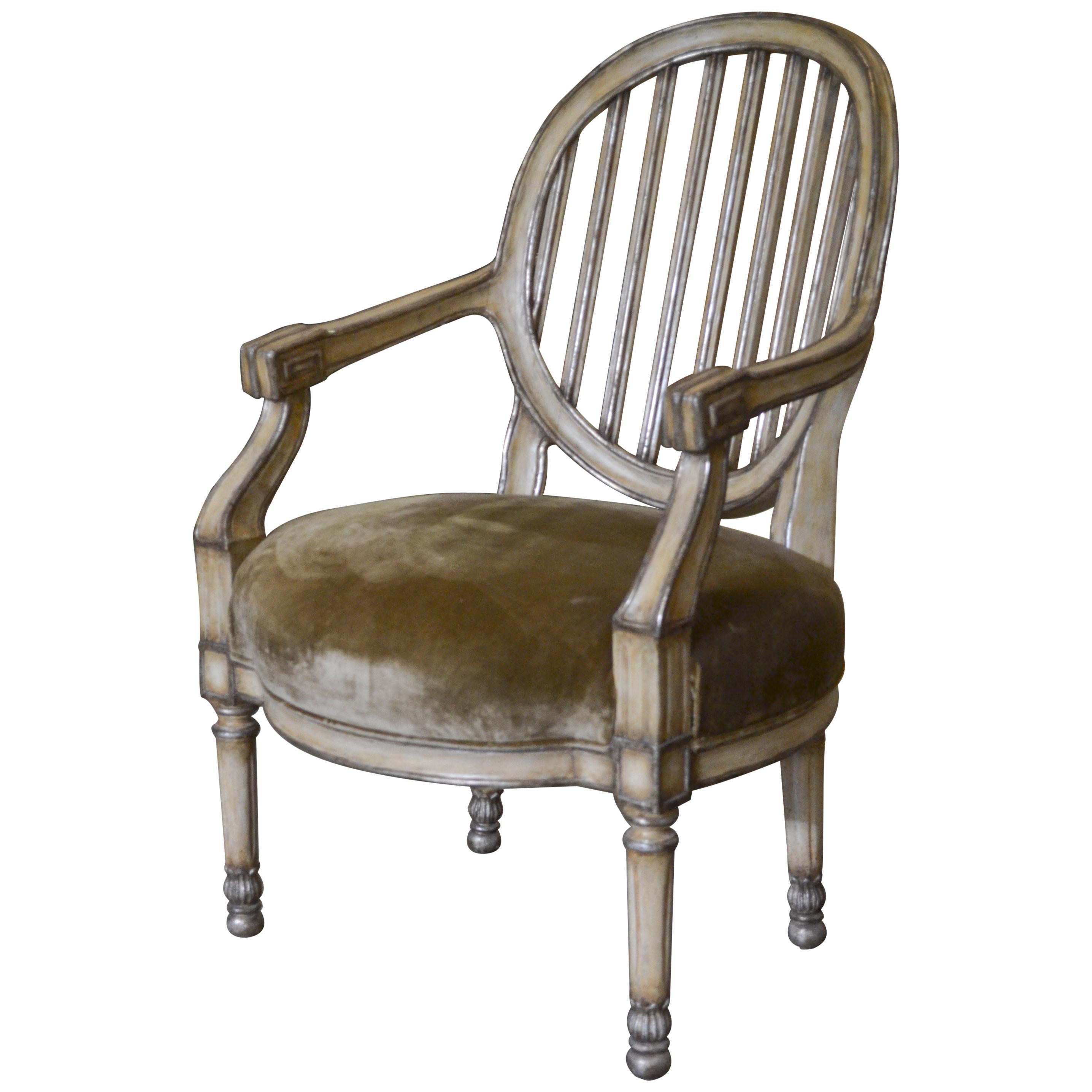 Italian Louis XVI Lounge Chair For Sale