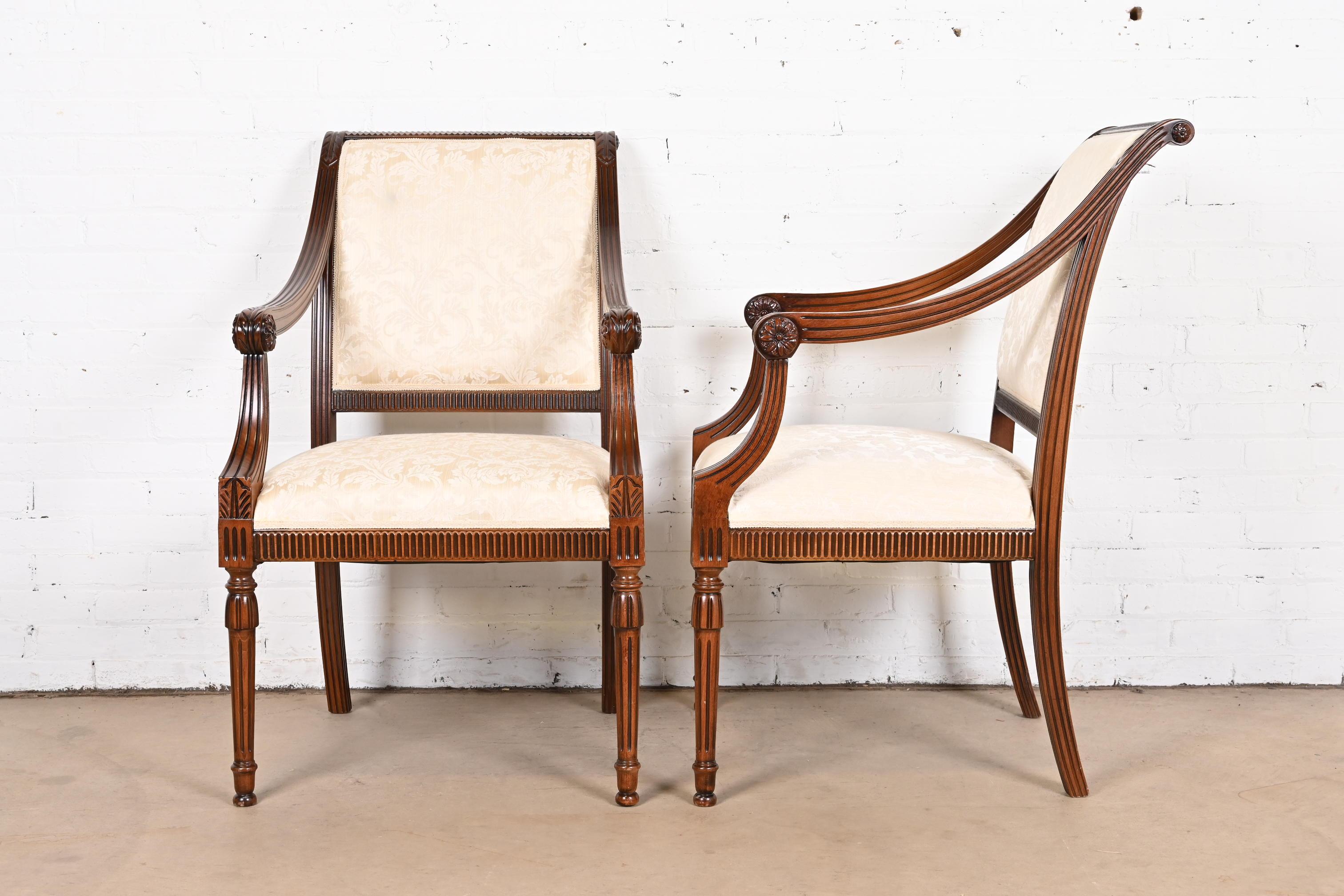 Italian Louis XVI Mahogany Dining Chairs in the Manner of Karges, Set of Ten 8