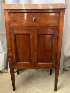 19th Century Italian Nightstand Side Table with Marble Top