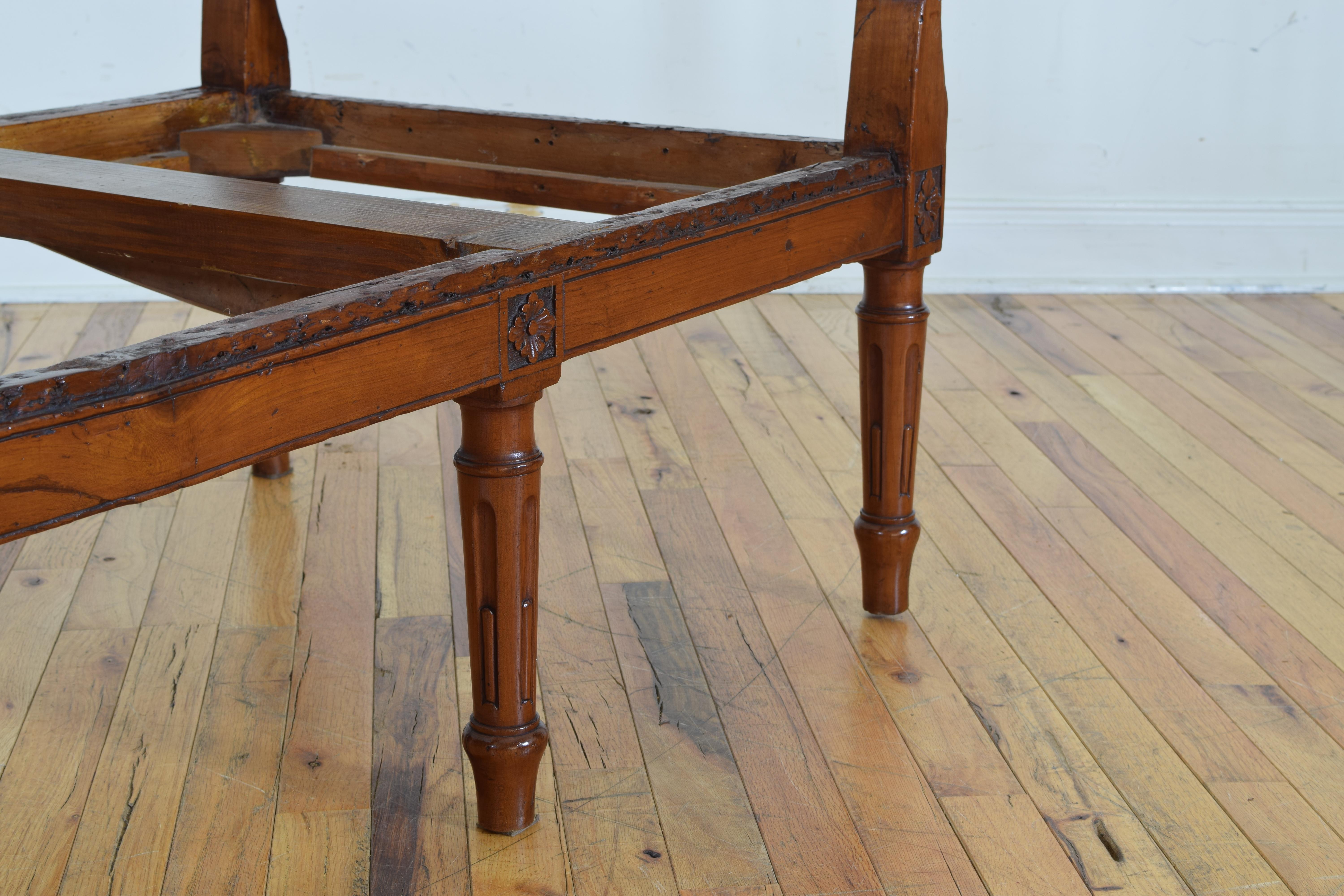 Italian Louis XVI Period Carved Fruitwood Bench 3