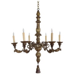 Italian Louis XVI Period Carved Mecca Six-Light Chandelier, Late 18th Century