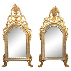 Italian Louis XVI Style, Hollywood Regency, Large Wall Mirrors, Italy 1930s