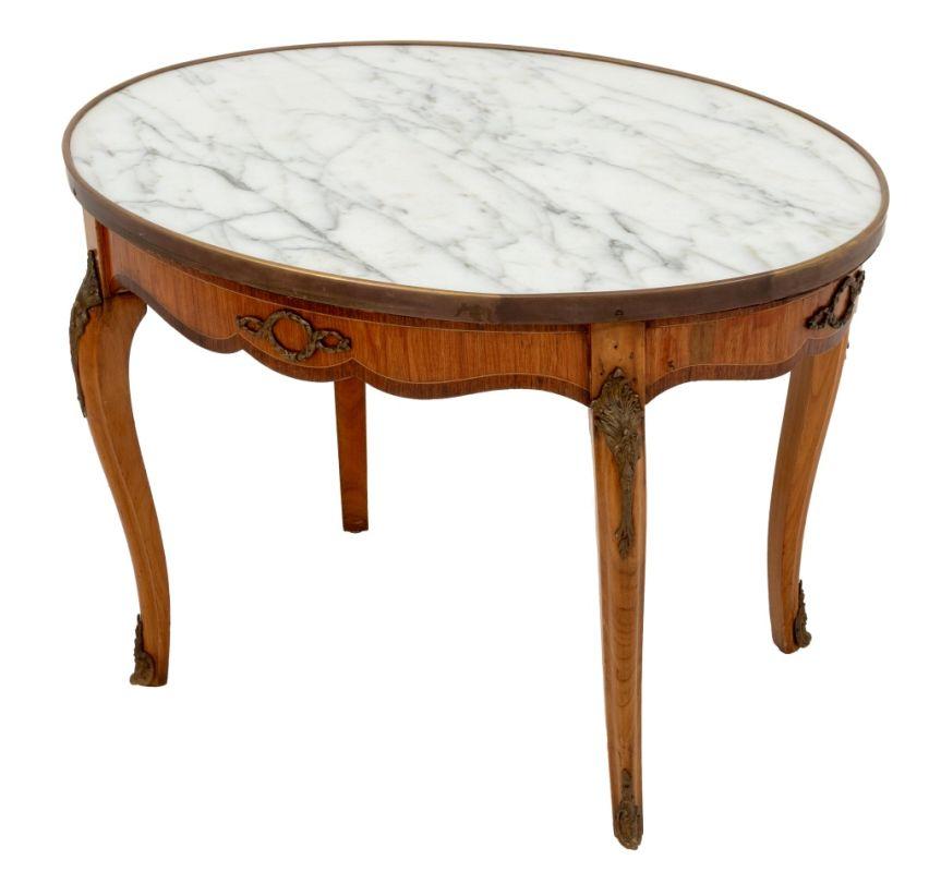 20th Century Italian Louis XVI Style Marble Top Low Table For Sale