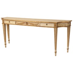 Italian Louis XVI Style Painted and Gilt Decorated Console Table