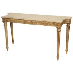 Italian Louis XVI Style Painted and Partial Gilt Console Table