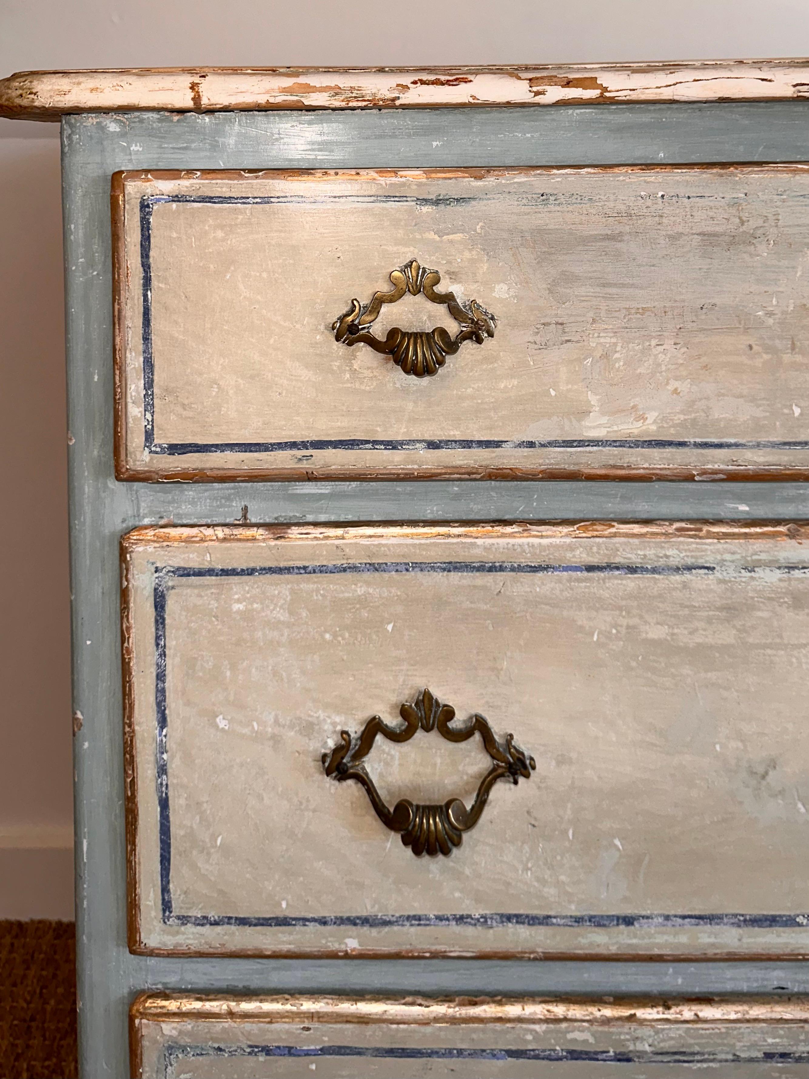 19th Century Italian Louis XVI style painted chest  For Sale