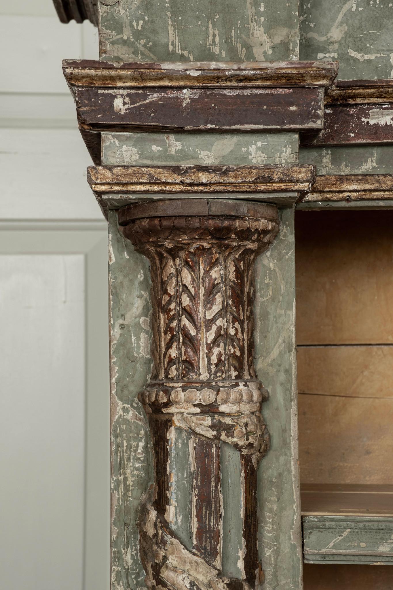 Italian Louis XVI Style Polychrome Bookcase In Good Condition In Houston, TX