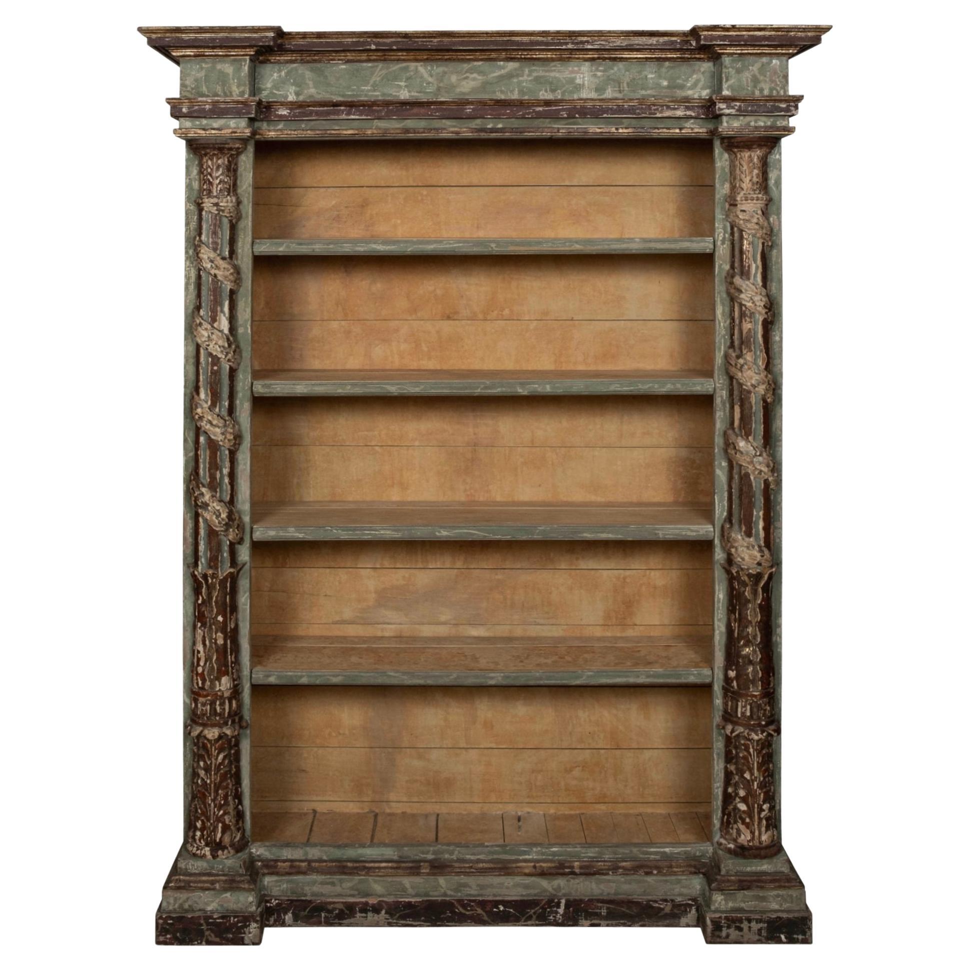 Italian Louis XVI Style Polychrome Bookcase