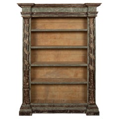 Vintage Italian Louis XVI Style Polychrome Bookcase