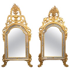 Vintage Italian Louis XVI Style Wall or Console Mirror, Compatible Pair