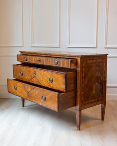 Italian Louis XVI Walnut Marquetry Chest, Late 18th Century