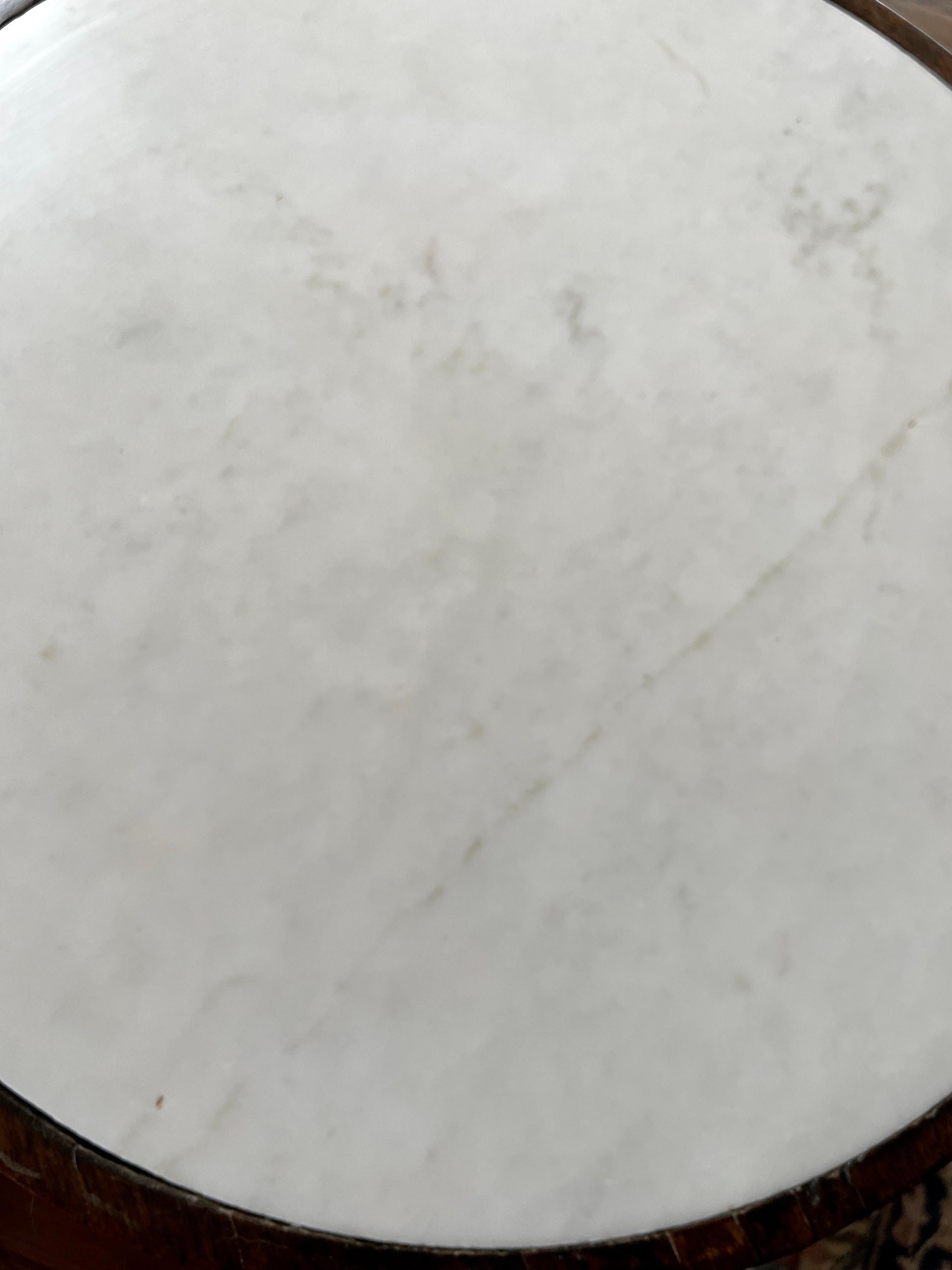 Italian Louis XVI White Marble Top Table For Sale 2