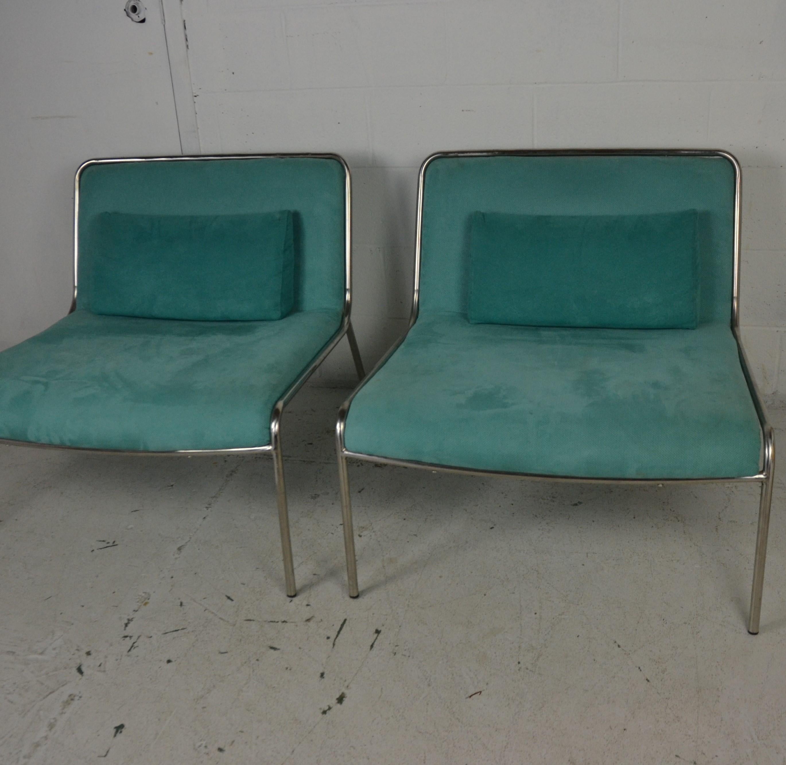 Pair of midcentury Italian lounge chairs.
