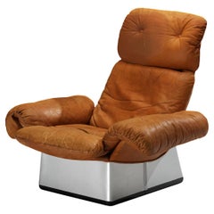 Vintage Italian Lounge Chair in Cognac Leather