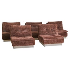Italian Lounge Chair in Original Chestnut Upholstery, 1970s - 5 Available