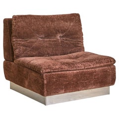 Italian Lounge Chair in Original Chestnut Upholstery, 1970s - 5 Available