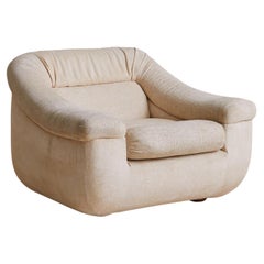 Italian Lounge Chair in Original Ivory Upholstery, 1970s - 2 Available
