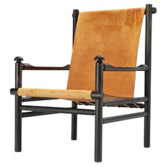 Italian Lounge Chair in Patinated Cognac Leather 