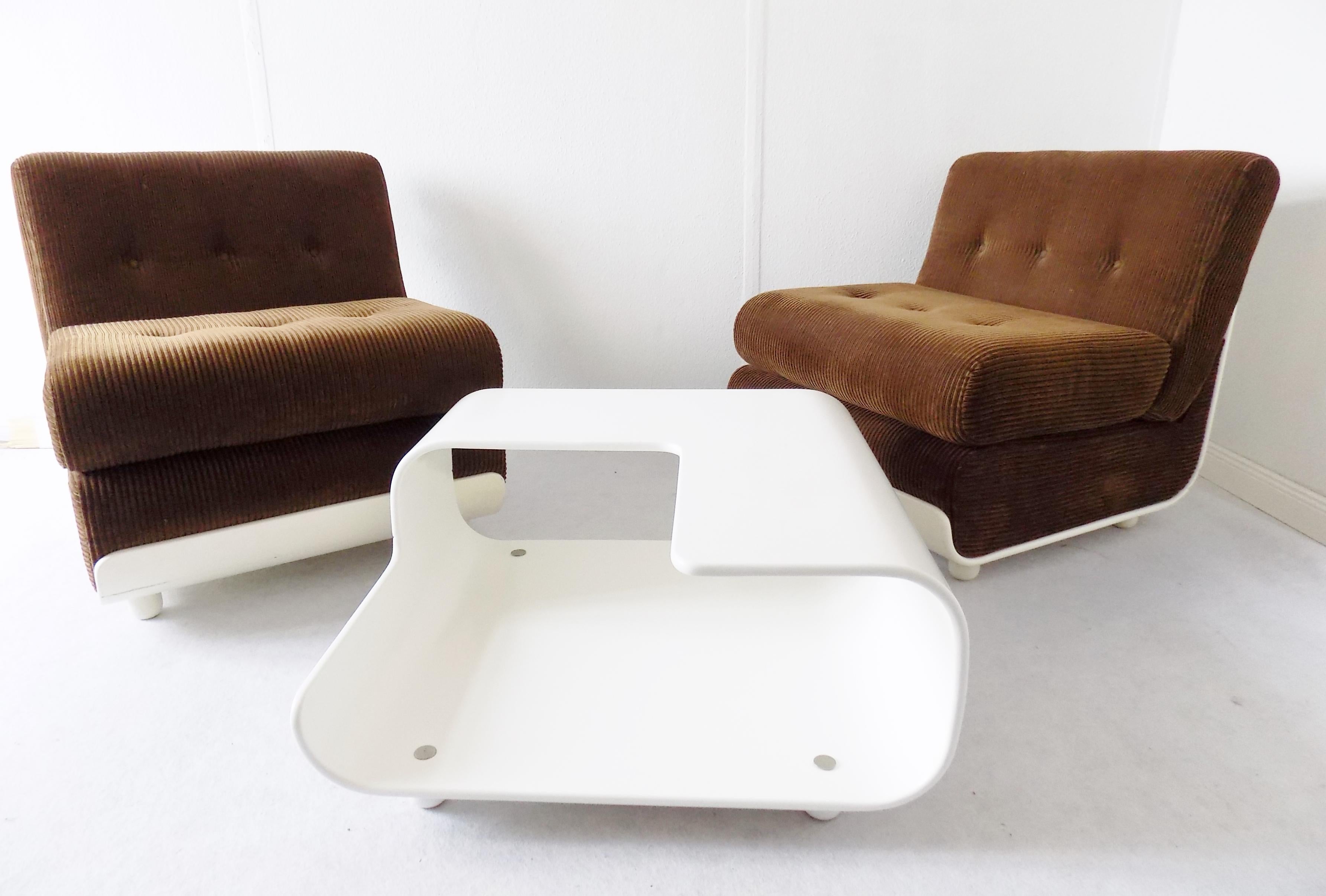 Italian Lounge Chair Set in the Style of Mario Bellini C&B Italia, Midcentury For Sale 11