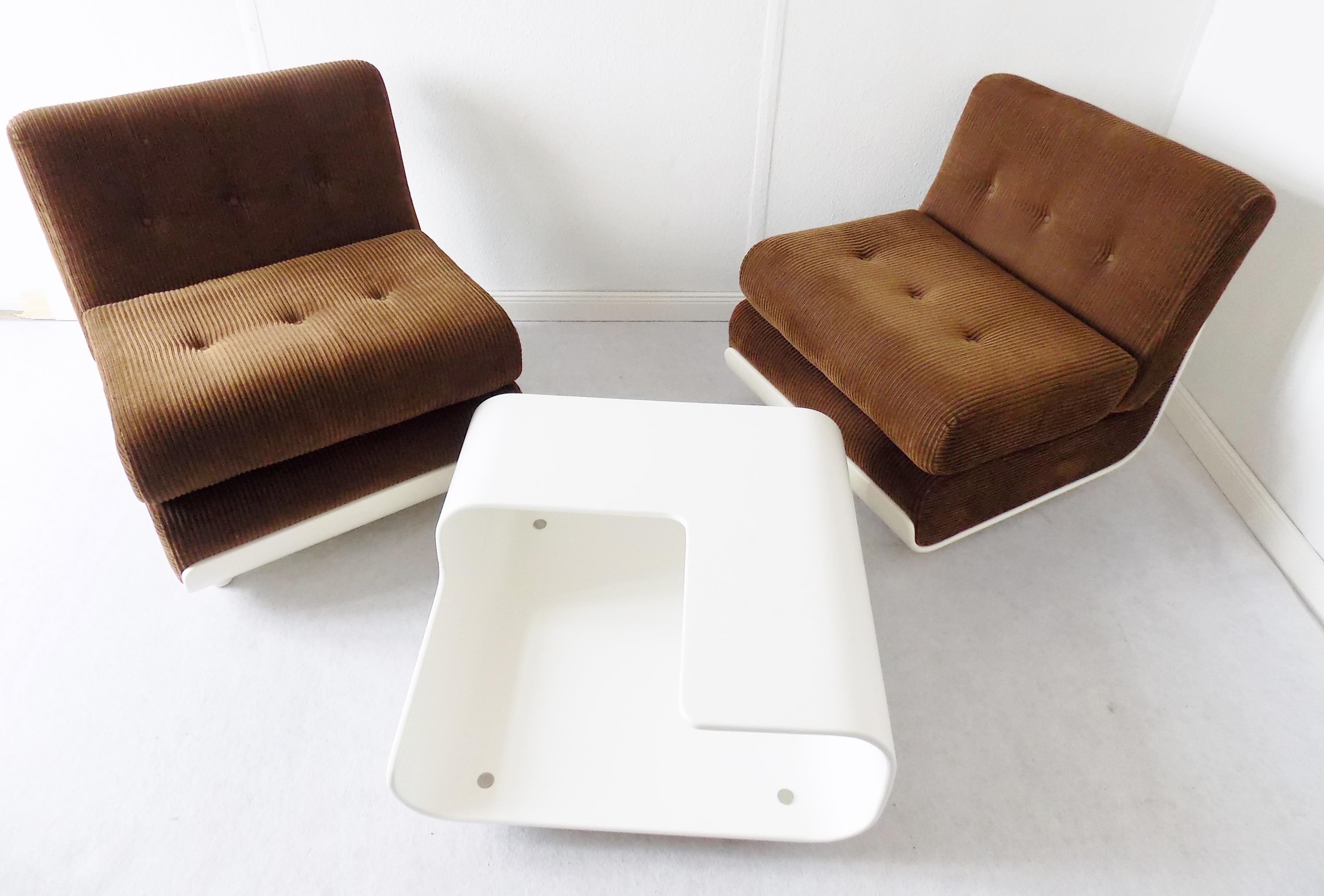 Mid-Century Modern Italian Lounge Chair Set in the Style of Mario Bellini C&B Italia, Midcentury For Sale