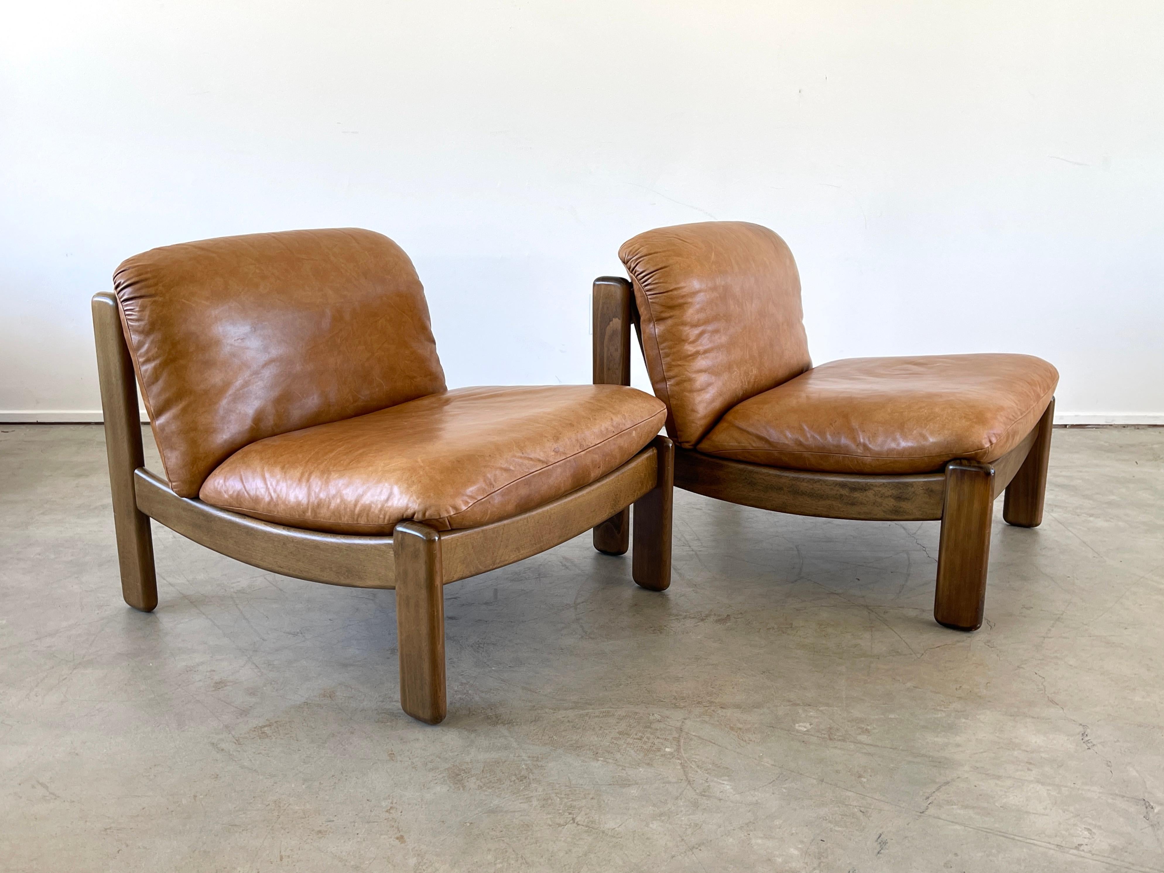 Leather Italian Lounge Chairs