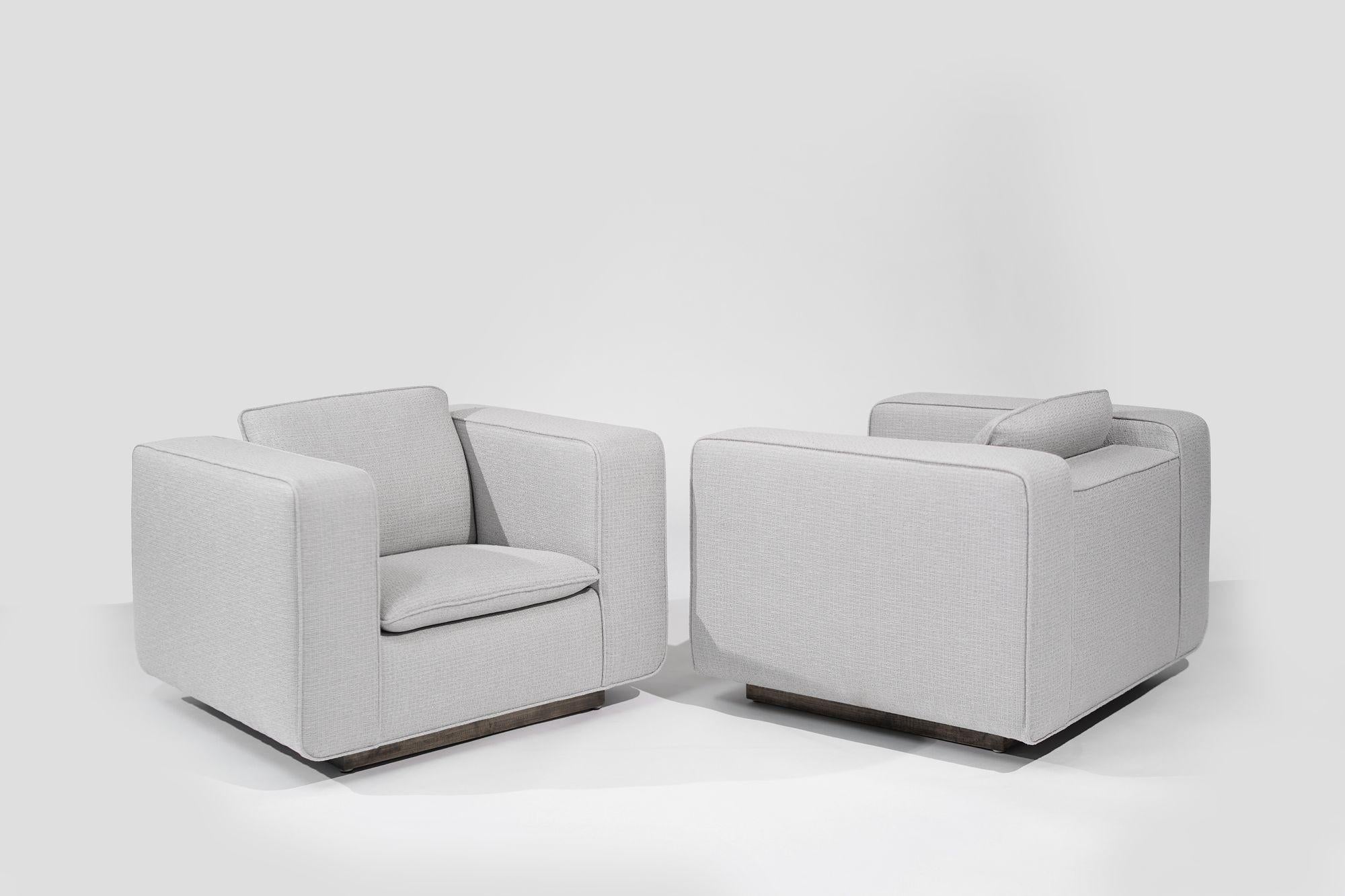 Mid-Century moderno Sedie da salotto italiane in lino grigio, C. 1950 in vendita