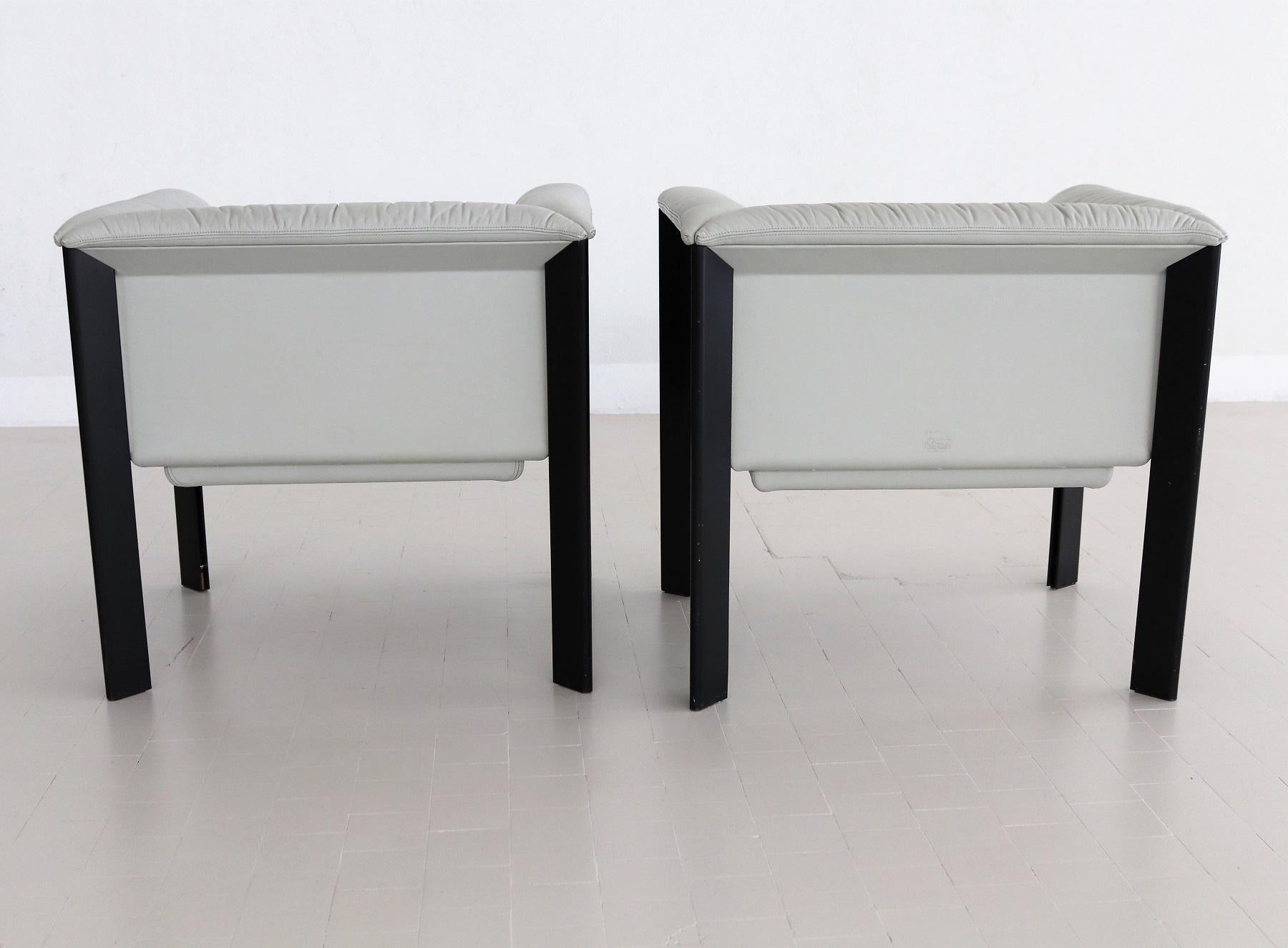 Italian Lounge Chairs in Leather by Marco Zanuso for Poltrona Frau, 1980s 9