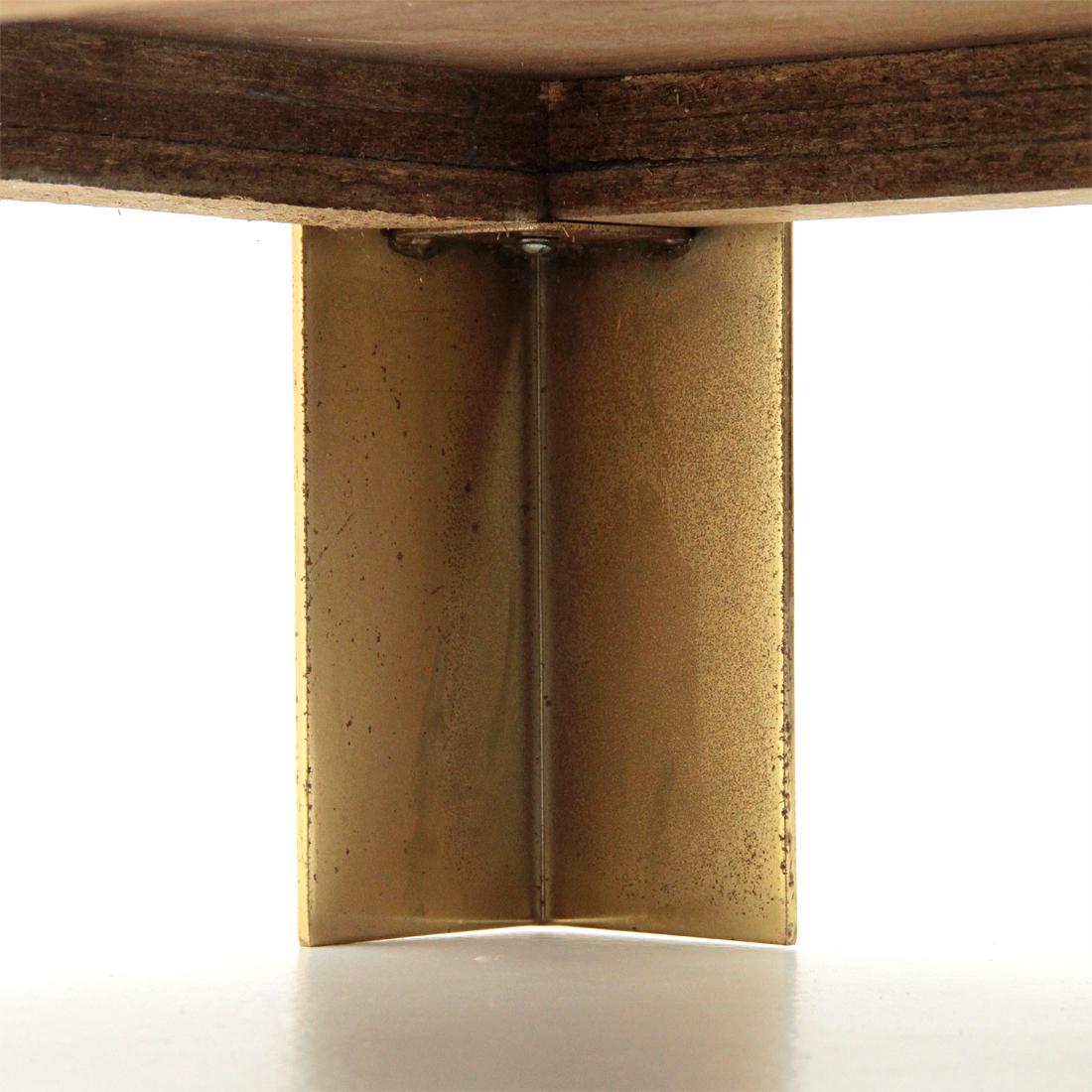 Italian Lounge Table with Brass Feet, 1970s 6