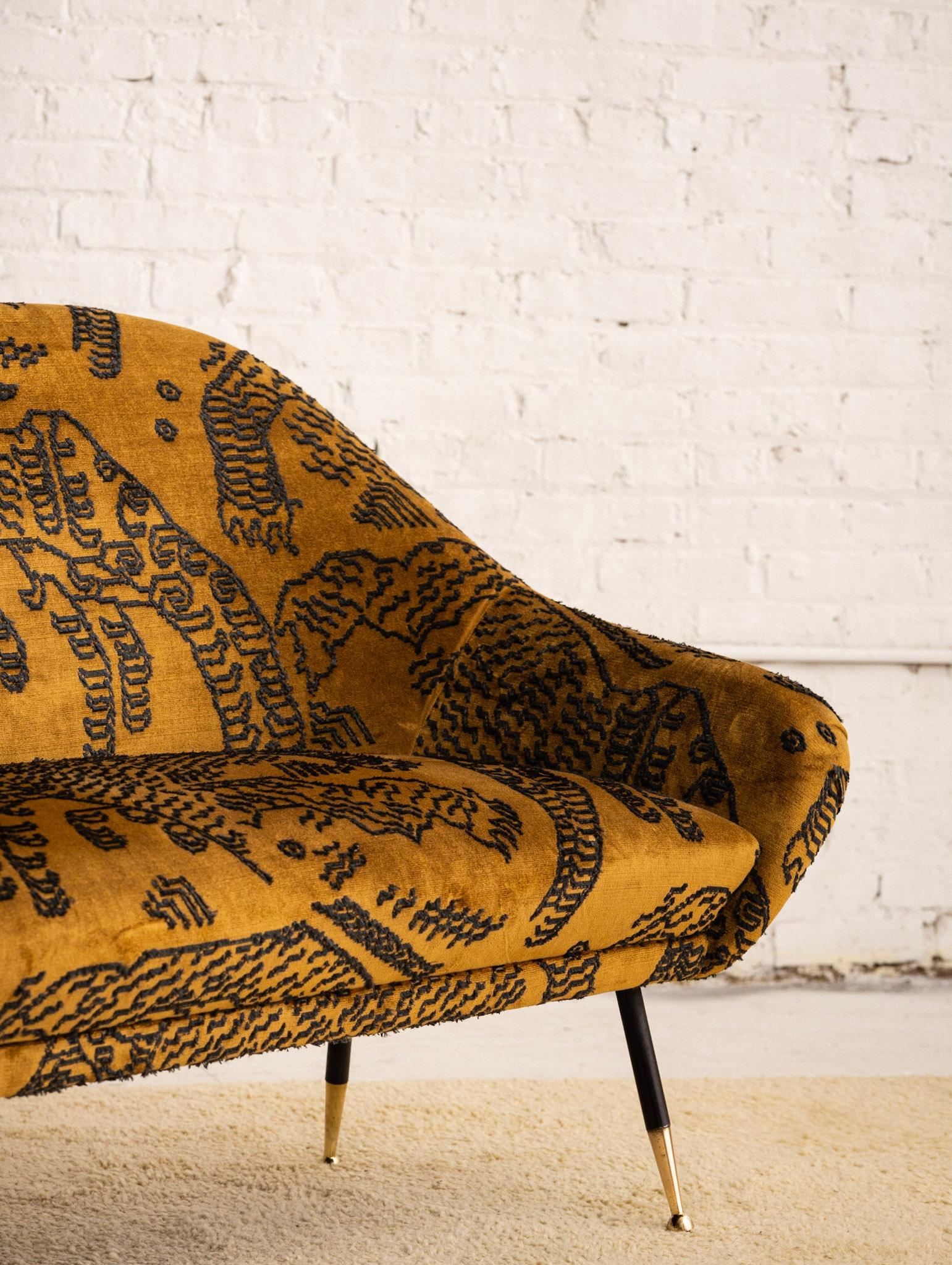 Italian Loveseat by Gastone Rinaldi for Rima in Dedar 