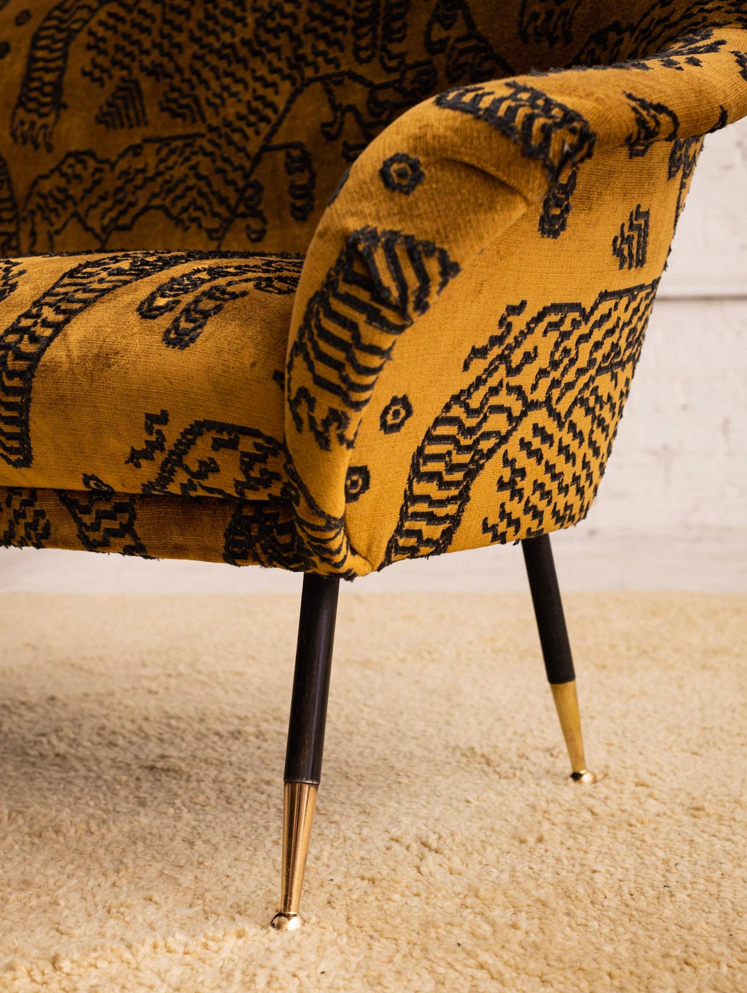 20th Century Italian Loveseat by Gastone Rinaldi for Rima in Dedar 