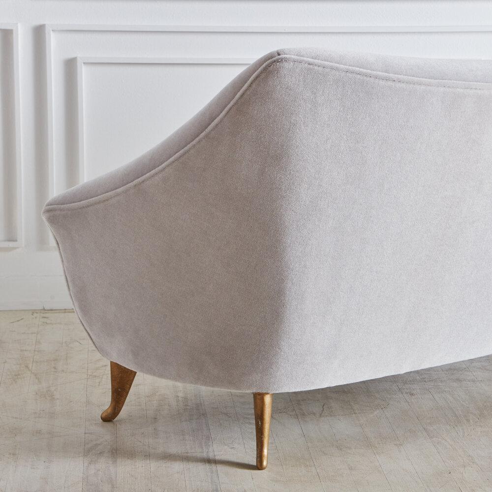 Italian Loveseat in the Style of Gio Ponti in Gray Mohair 2