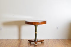 Italian, Lucca, Empire Cherrywood, Giltwood, & Painted 2-Drawer Table, 1stq 19th