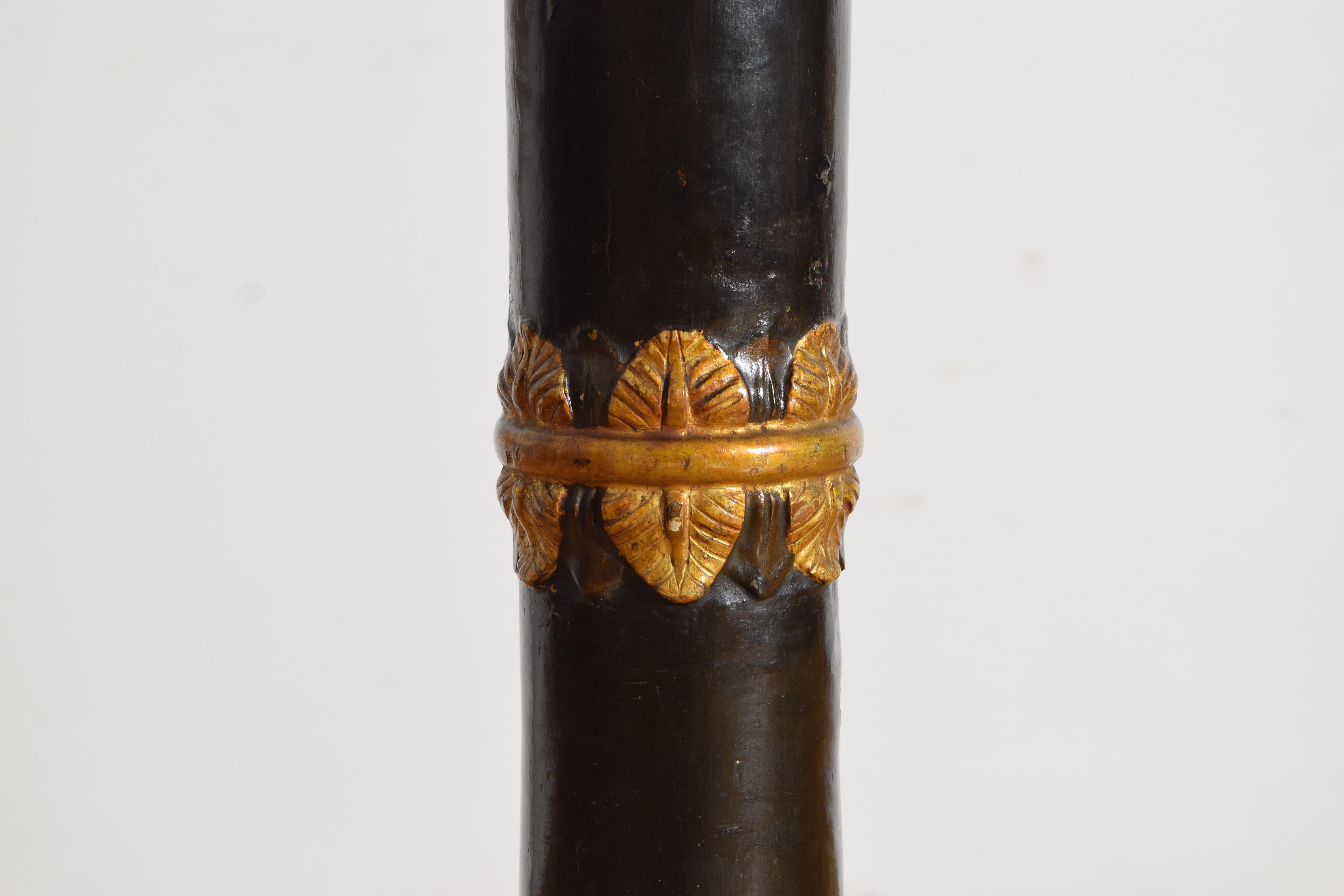 Early 19th Century Italian, Lucca, Empire Period Walnut, Giltwood, and Ebonized Table, ca. 1820 For Sale