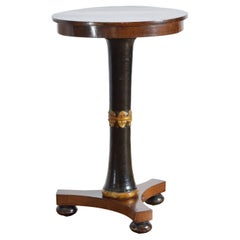 Italian, Lucca, Empire Period Walnut, Giltwood, and Ebonized Table, ca. 1820