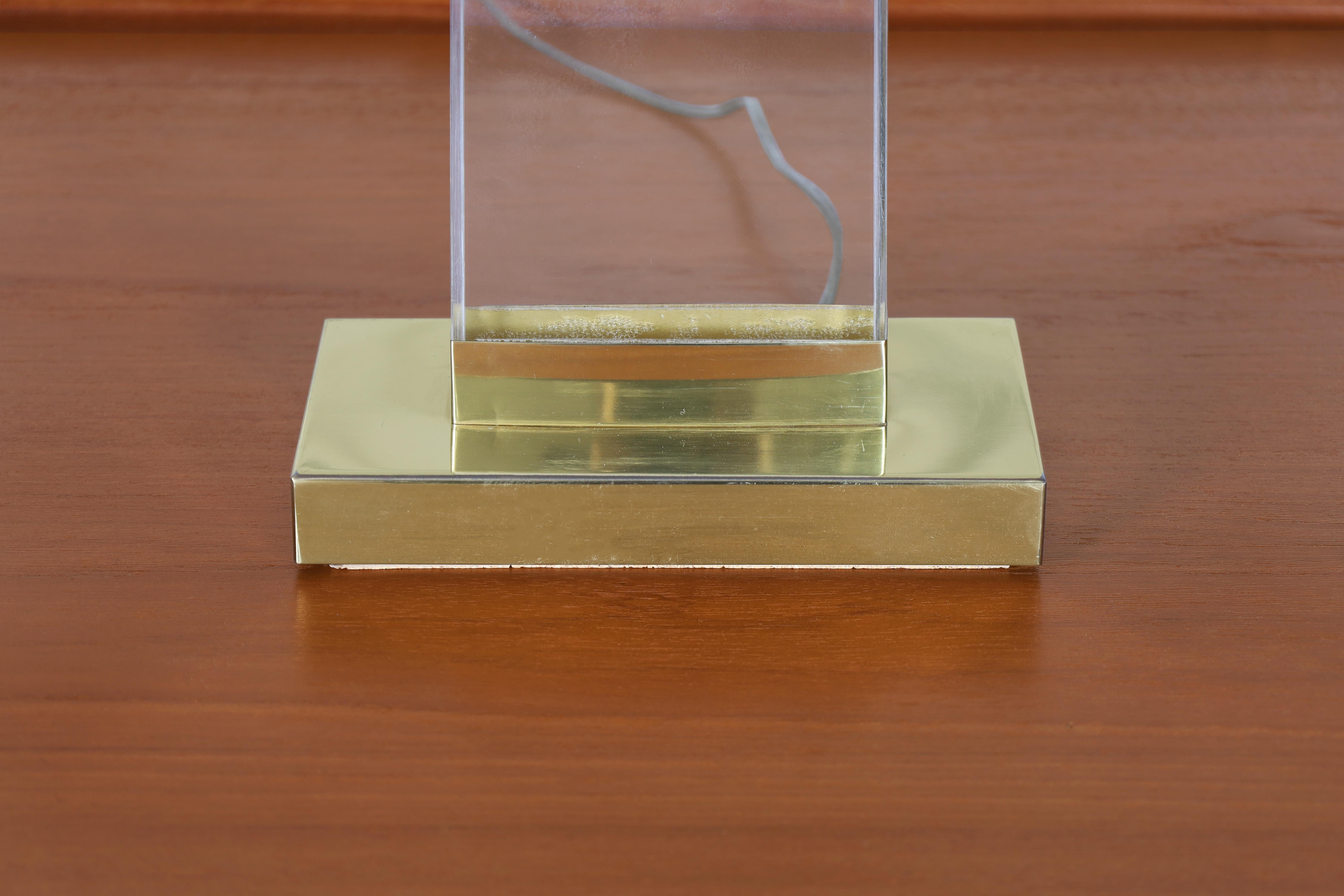 Italian Lucite and Brass Ram’s Head Table Lamps For Sale 4