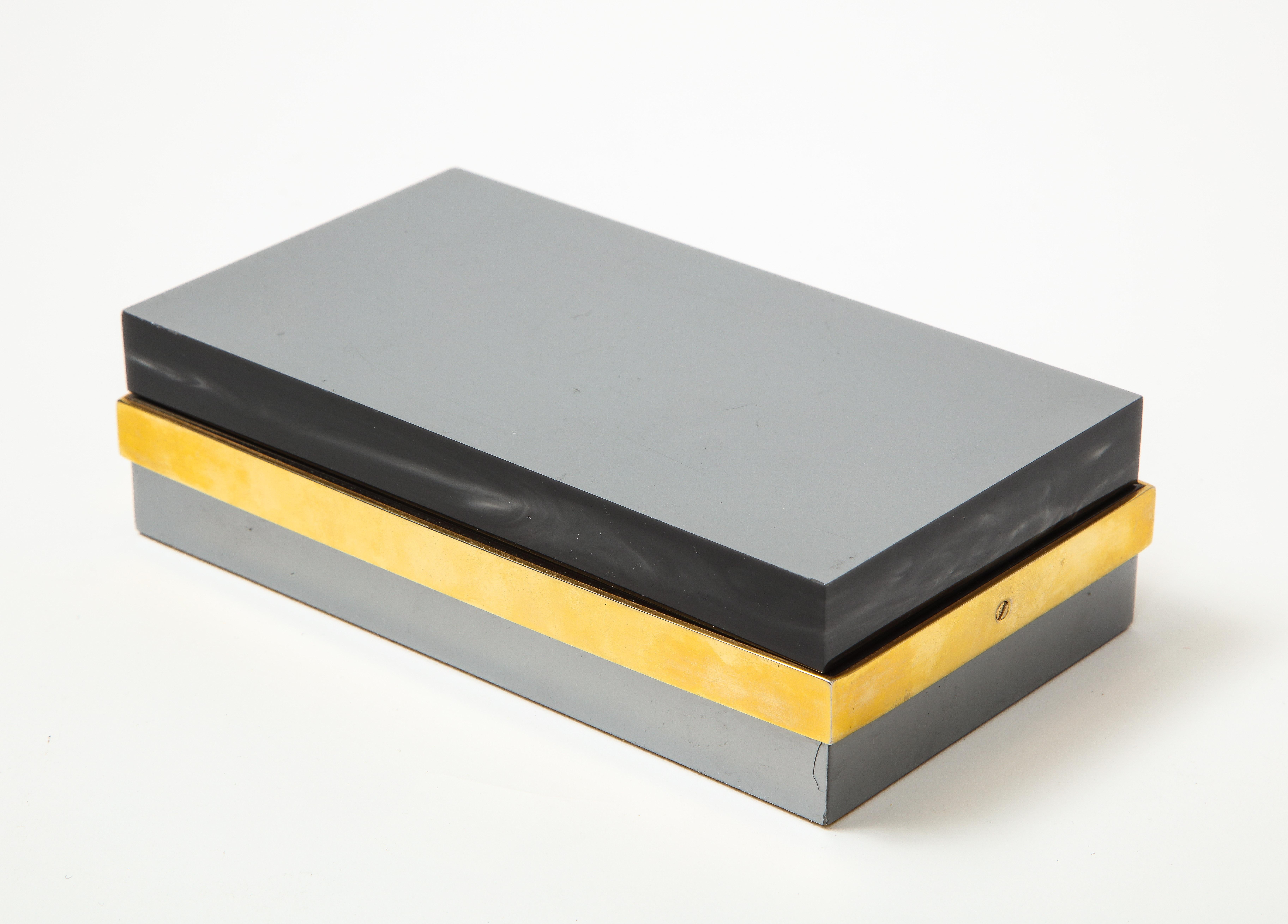 Italian Lucite and Chrome Box with Buckle Detail, c. 1970s 6