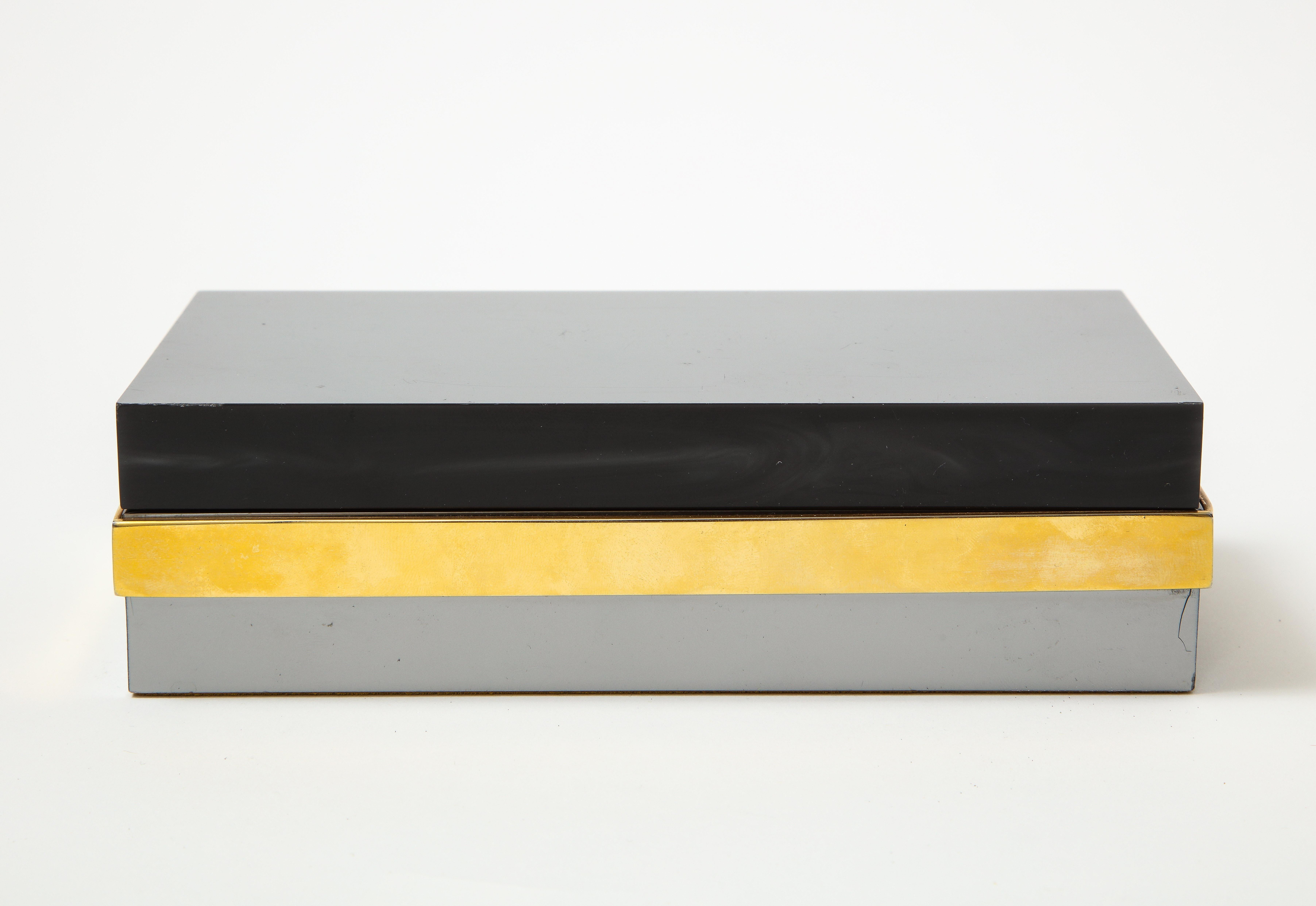 Italian Lucite and Chrome Box with Buckle Detail, c. 1970s 5