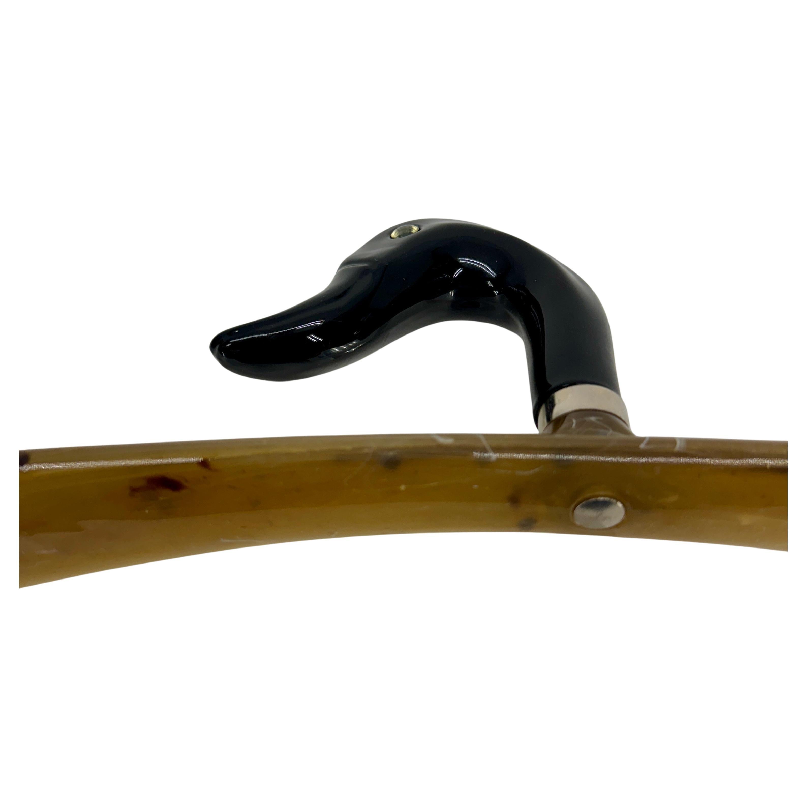 Late 20th Century Italian Lucite Clothes Hanger Featuring a Duck For Sale