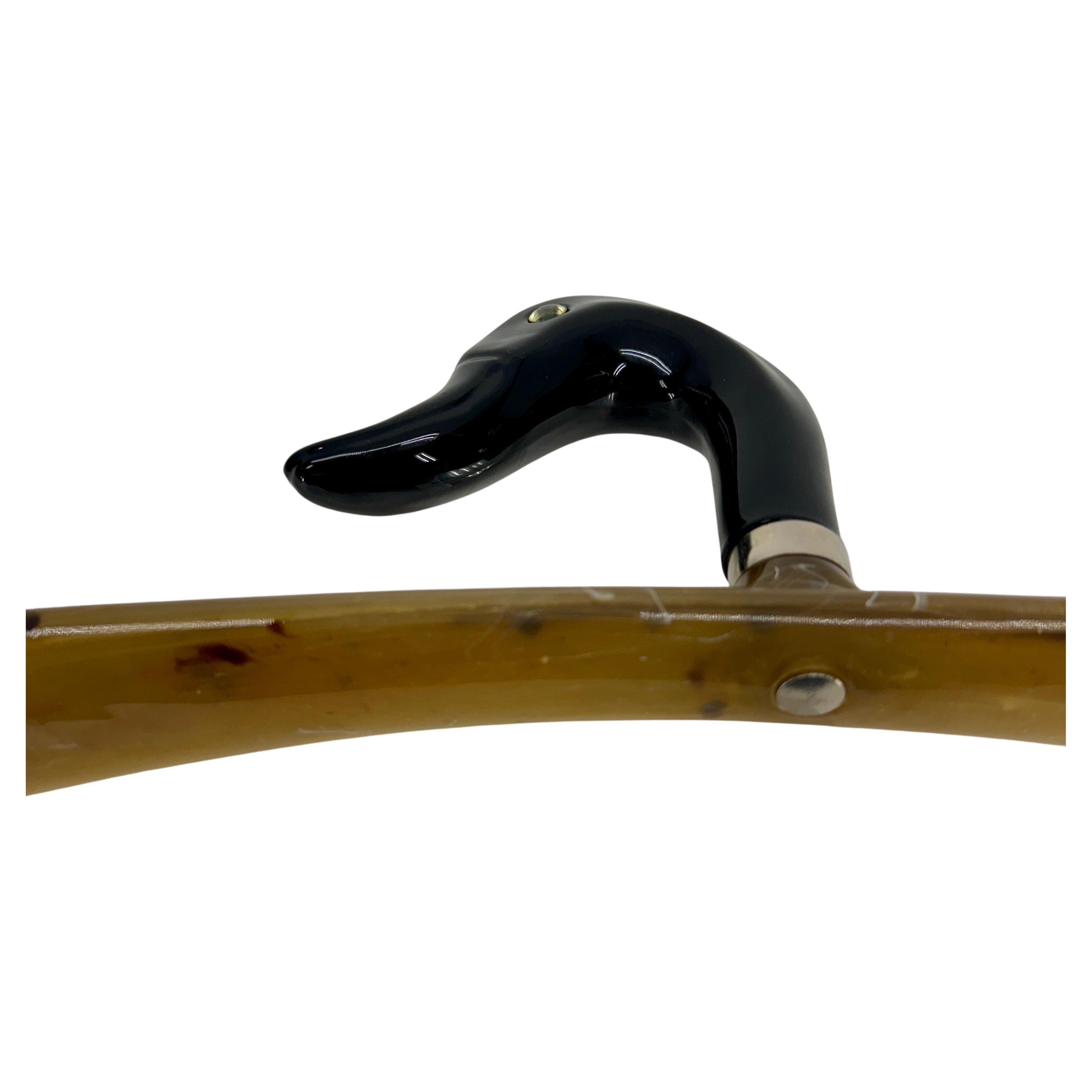Italian Lucite Clothes Hanger Featuring a Duck For Sale 1