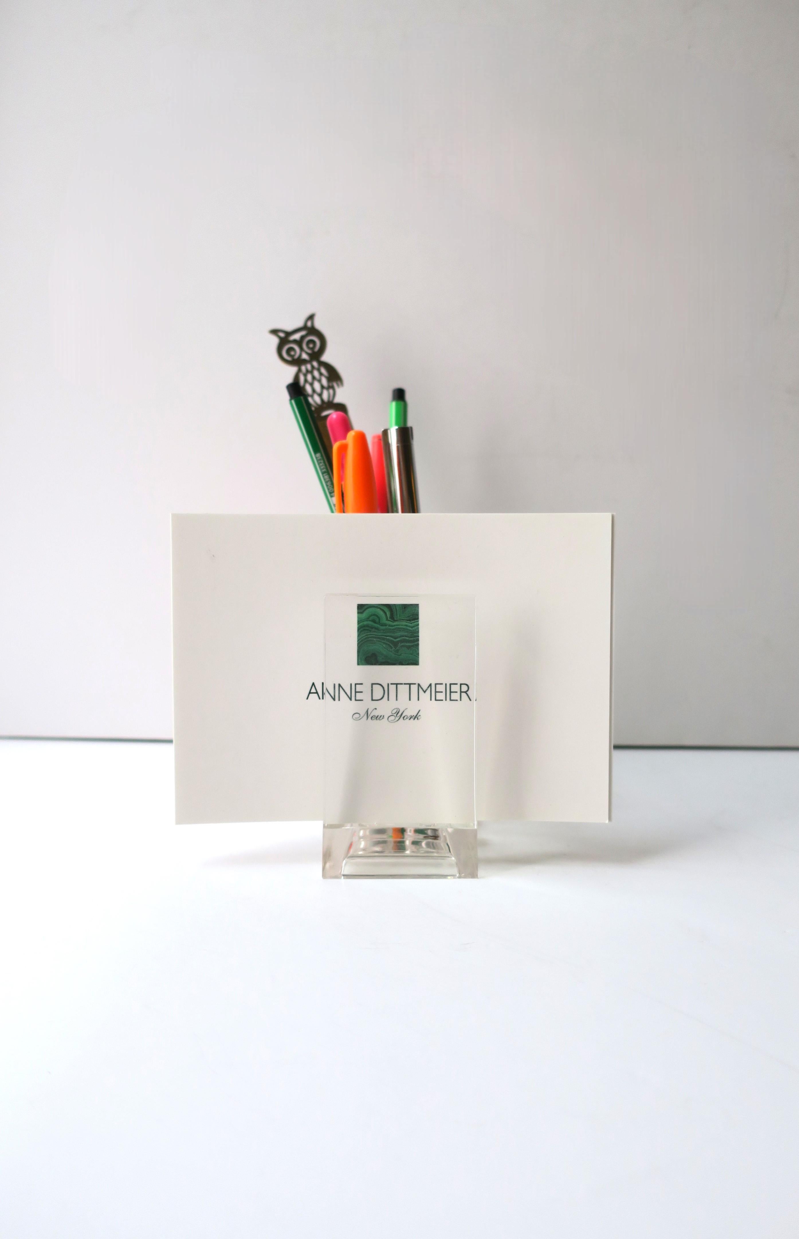 Italian Lucite Pen Pencil Desk Holder By Designer Rede Guzzini For Sale 1