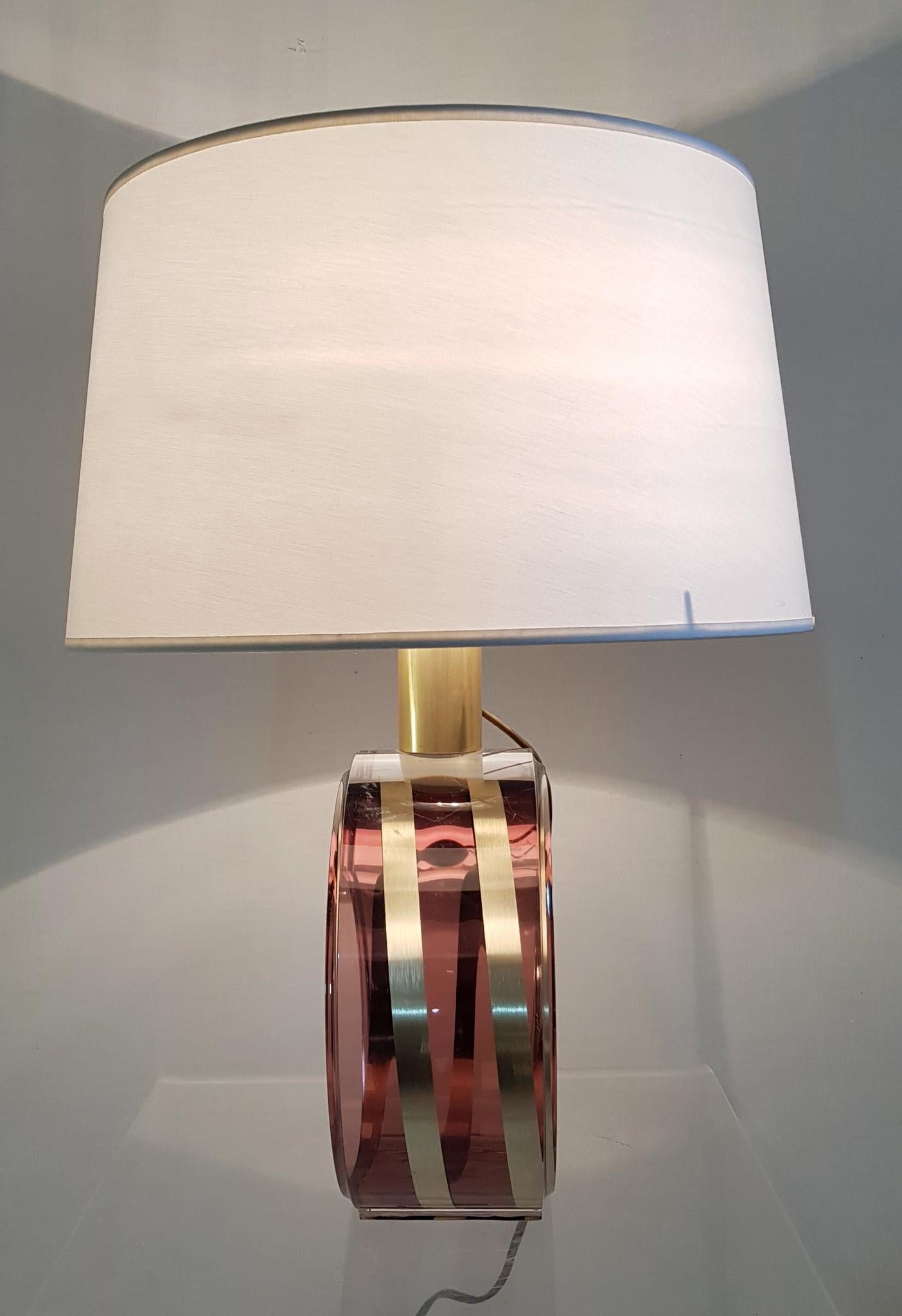 Modern Italian Lucite Table Lamp, circa 1970