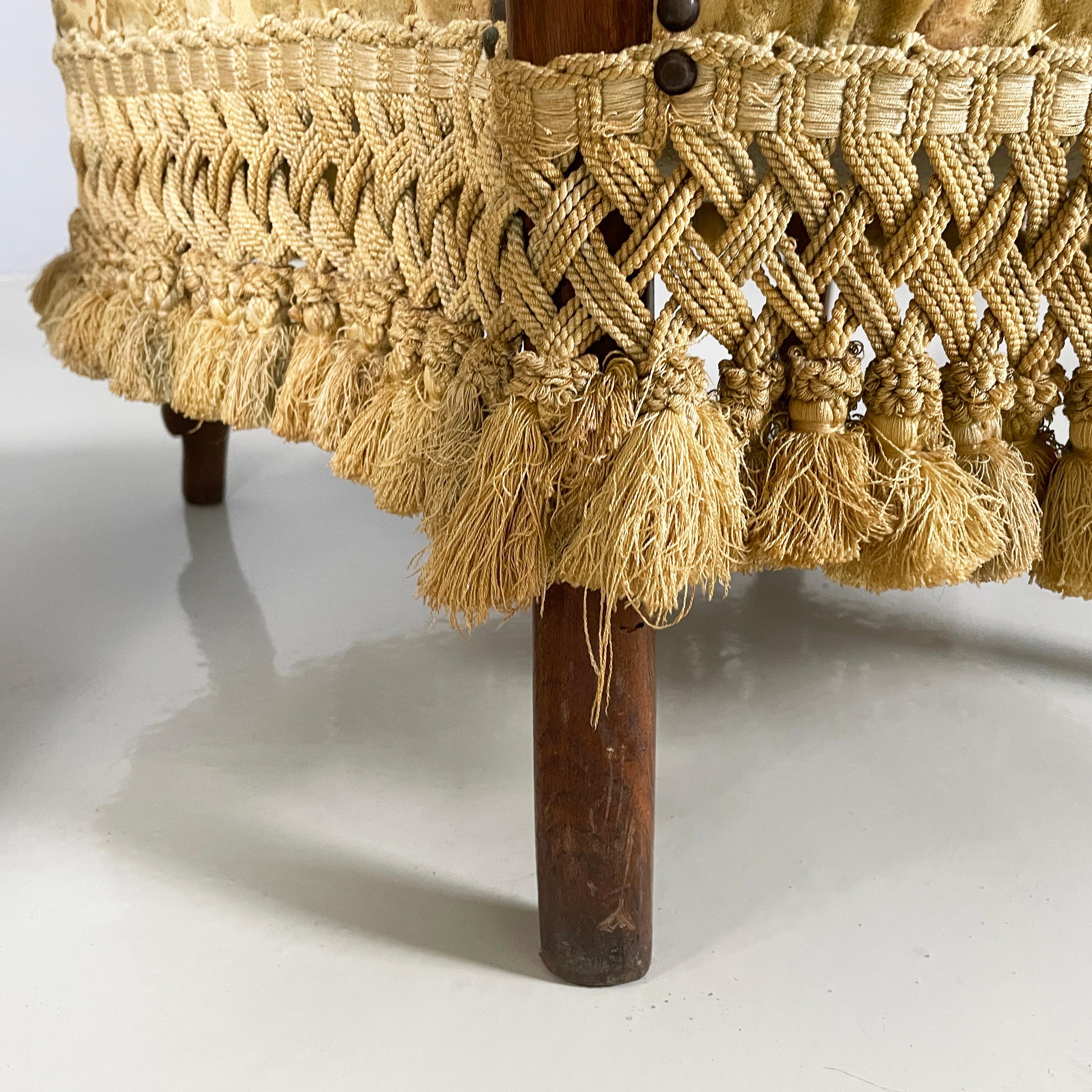 Italian Luigi XVI Armchairs in wood and yellow fabric, end of 1800s For Sale 8