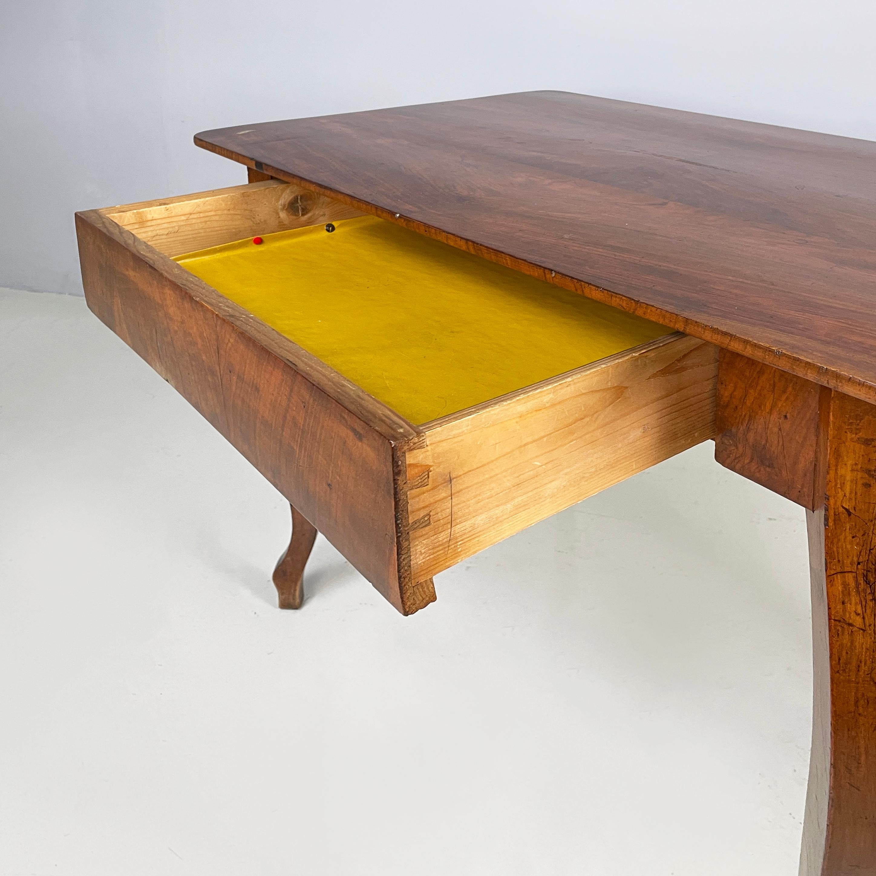 Wood Italian Luigi XVI Desk with drawer in walnut wood, second half 1700s For Sale