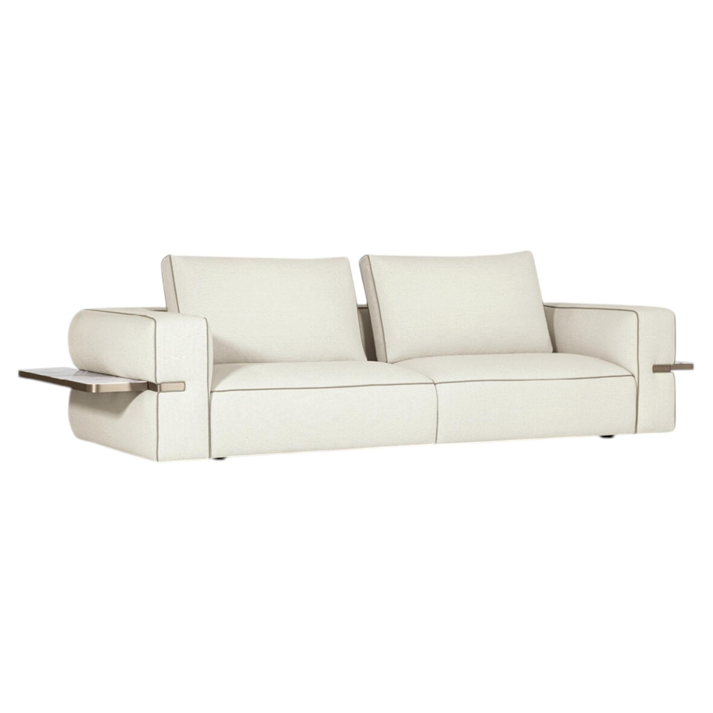 Italian Luxor 3-Seater Sofa by Giorgio Collection in Velvet & Marble