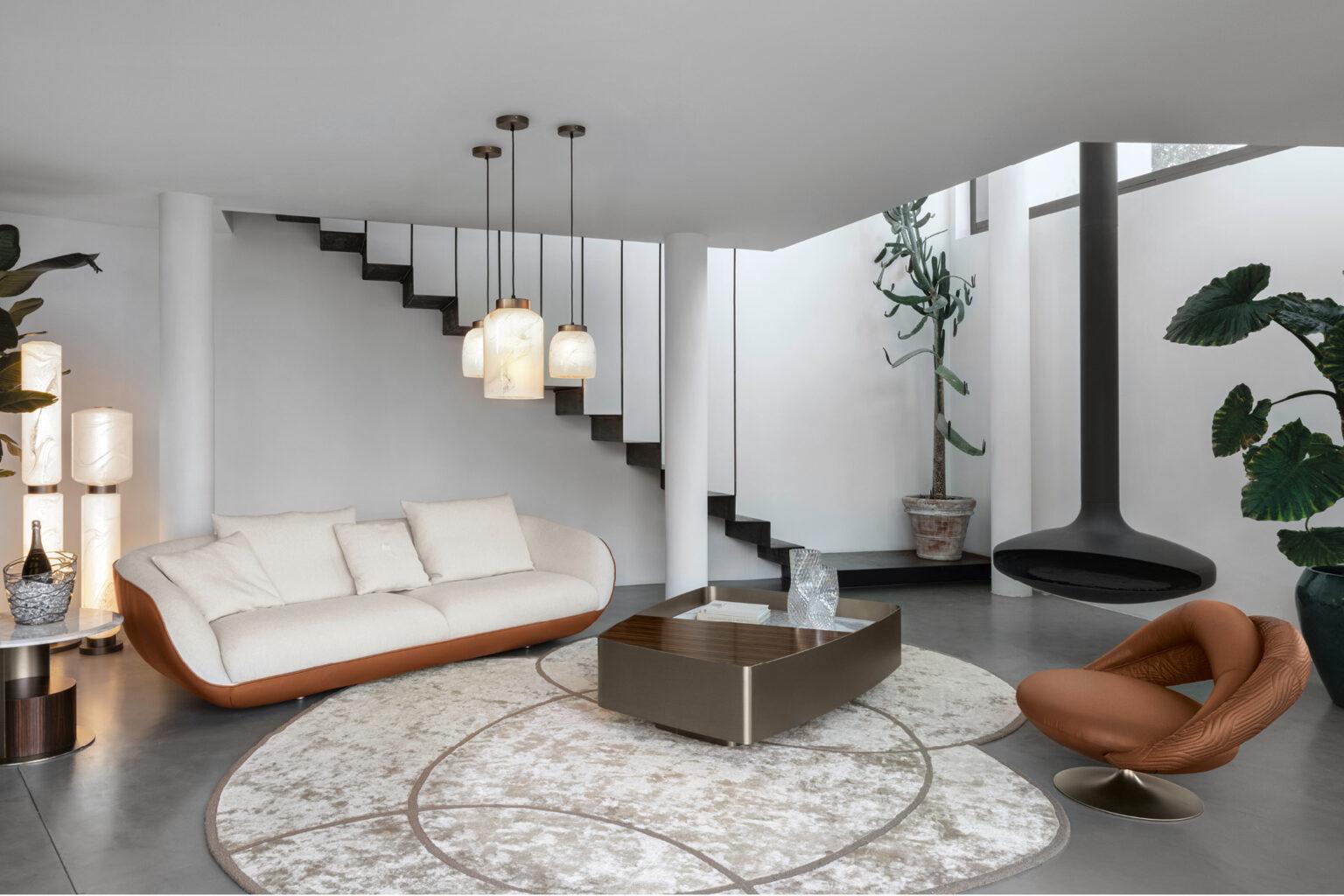 Art déco Chaise d'appoint Bigli Round Club en cuir italien Luxor en vente