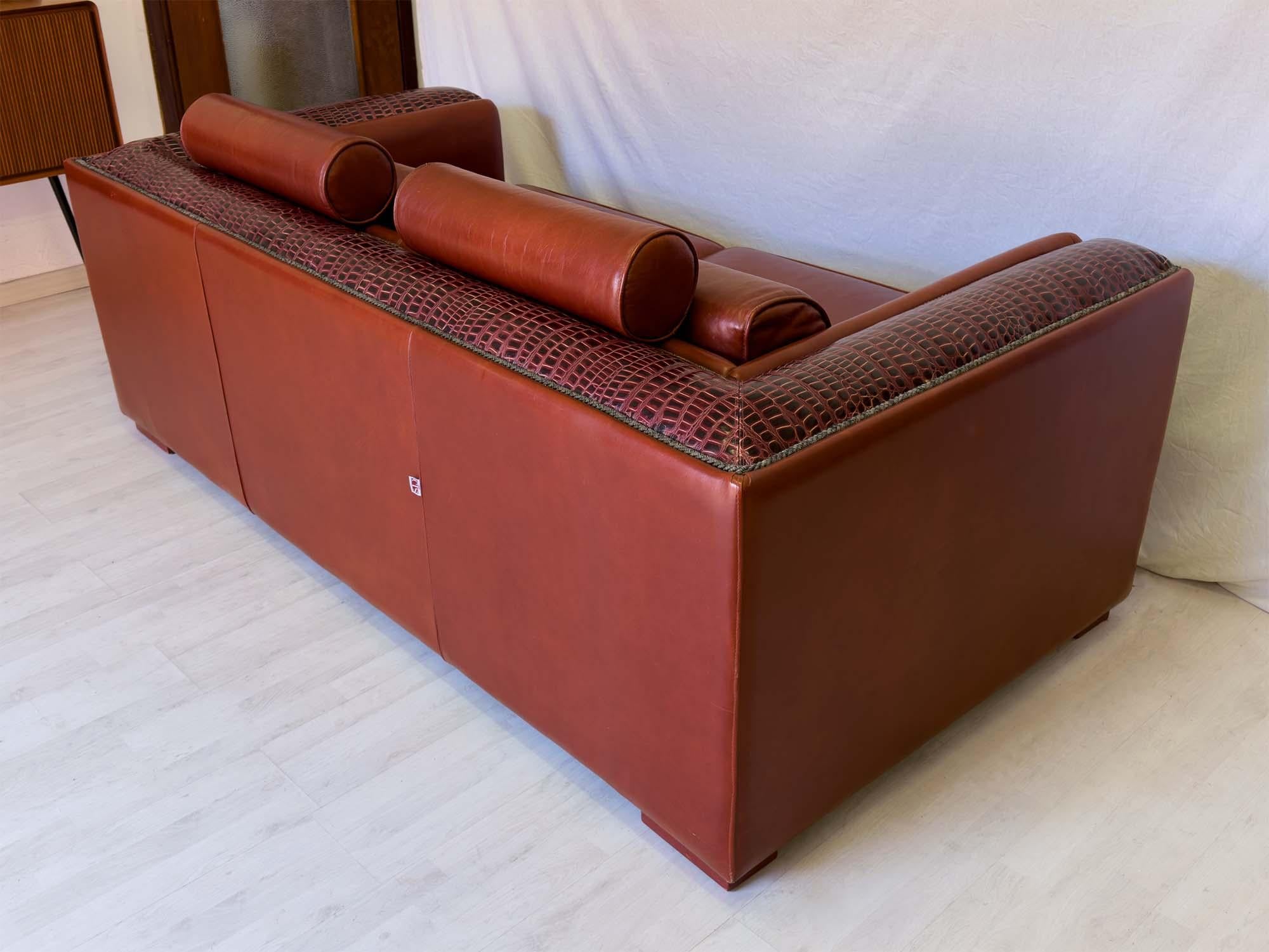 Italian Luxurious 3 Seater Leather Sofa 6